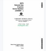 John Deere 6076 Natural Gas Engines Component Technical Manual (CTM82)
