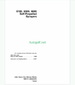 John Deere 6100 6500 6600 Self-Propelled Sprayers Technical Manual (TM1511)