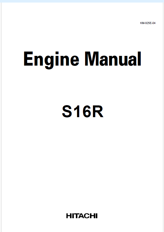 S16R Engine manualS16R Engine manual