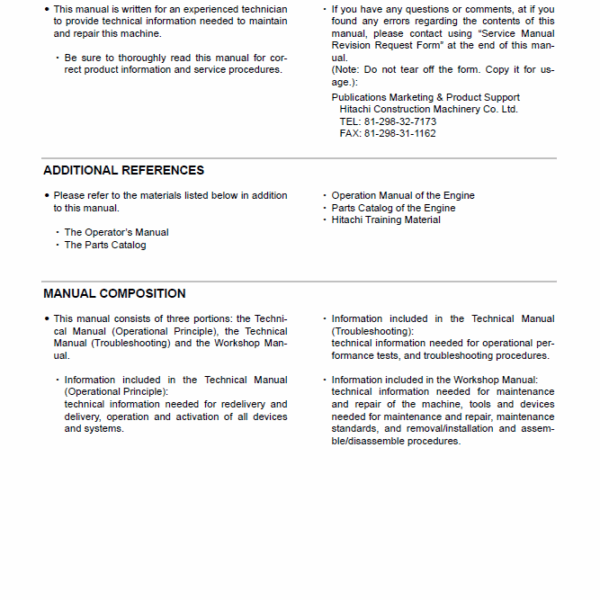 ZX180W Technical manual (Troubleshooting)