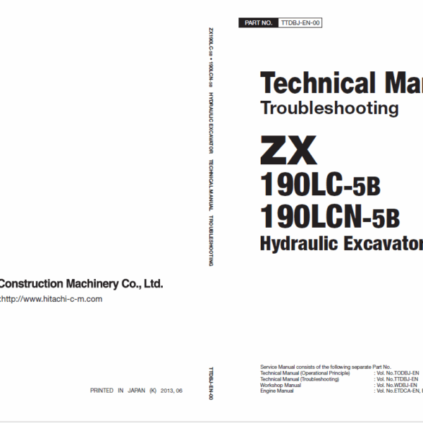 ZX190LC-5B, ZX190LCN-5B Technical Manual Troubleshooting