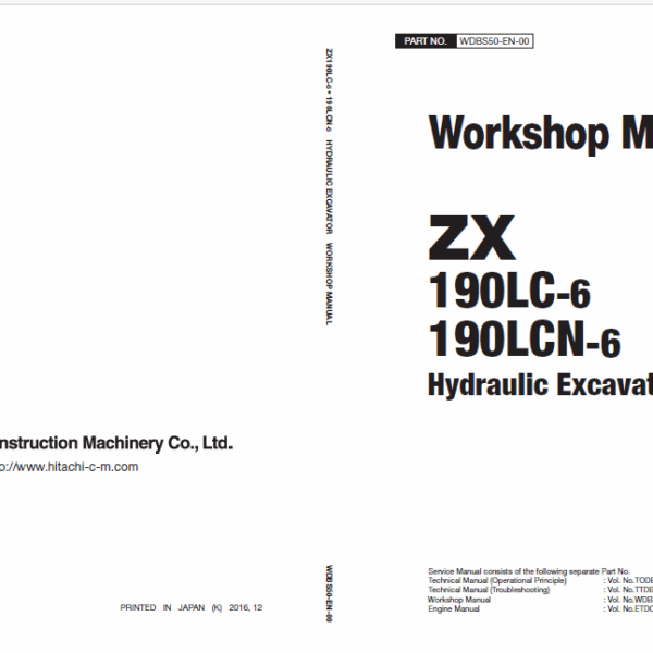 ZX190LC-6, ZX190LCN-6 Workshop Manual
