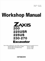 ZX200,ZX225US,ZX225USR,ZX230,ZX270 Workshop manualZX200,ZX225US,ZX225USR,ZX230,ZX270 Workshop manual