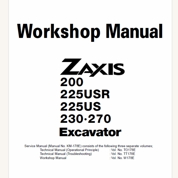 ZX200,ZX225USR,ZX225US,ZX230,ZX270 Workshop manual