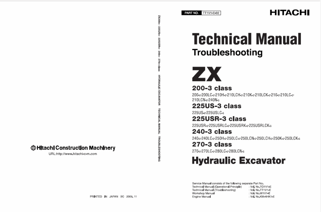 ZX200-3,ZX225US-3,ZX225USR-3,ZX240-3,ZX270-3 Technical Manual (Troubleshooting)