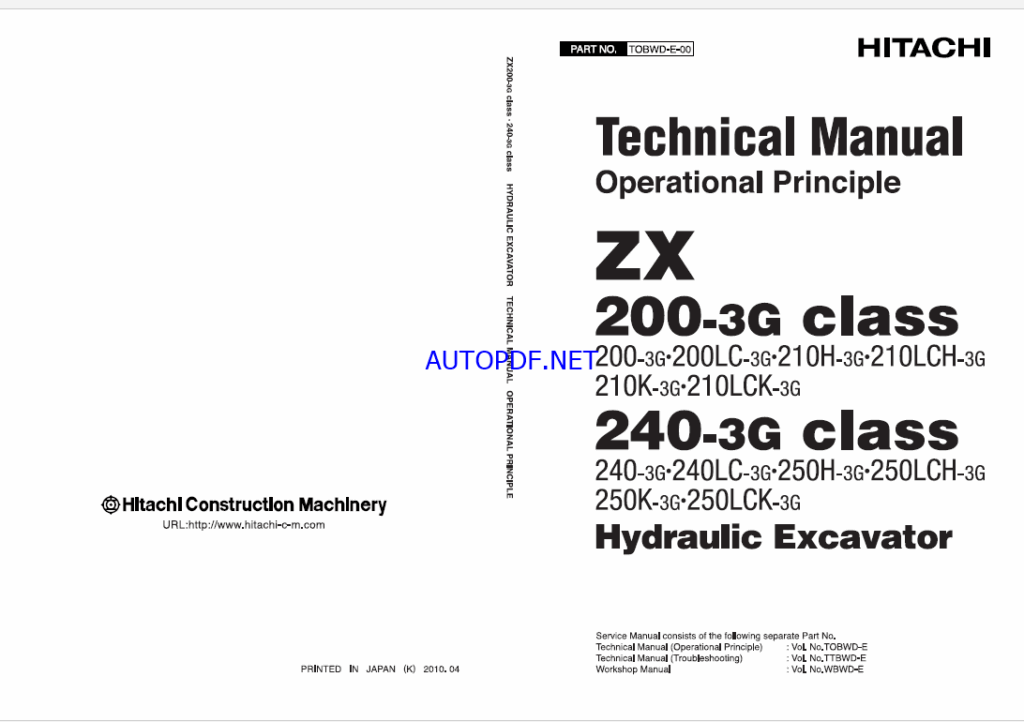 ZX200-3G class, ZX240-3G class Technical Manual (Operational Principle)