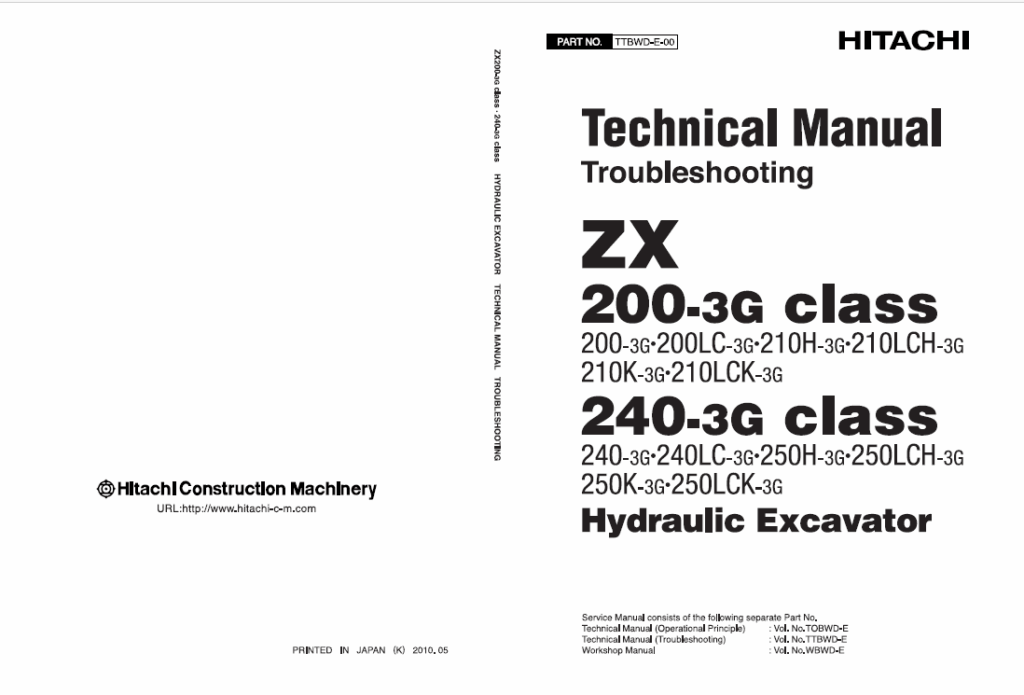 ZX200-3G class, ZX240-3G class Technical Manual (Troubleshooting)