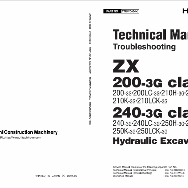 ZX200-3G class, ZX240-3G class Technical Manual (Troubleshooting)
