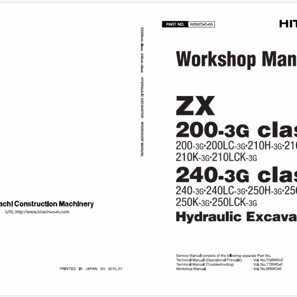 ZX200-3G class, ZX240-3G class Technical Manual (Troubleshooting)