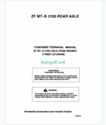 John Deere ZF MT-S 3105 Rear Axle Component Technical Manual (CTM367)