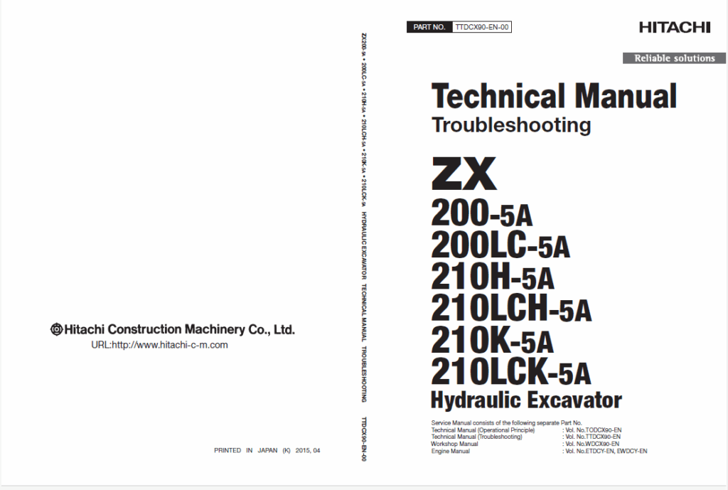 ZX200-5A200LC-5A210H-5A,ZX210LCH-5A,ZX210K-5A,ZX210LCK-5A Technical Manual (Troubleshooting)