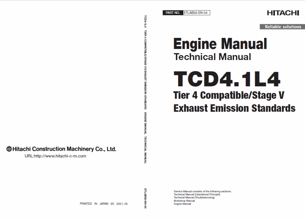 vTCD4.1L4 Engine Manual Technical Manual (Tier4 Compatible Stage V Exhaust Emission Standards)