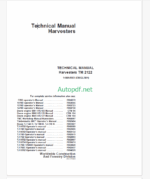 John Deere Timberjack TM 2122 Harvesters Technical Manual