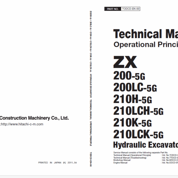 ZX200-5G,ZX200LC-5G,ZX210H-5G,ZX210LCH-5G,ZX210K-5G,ZX210LCK-5G Technical Manual (Operational Principle)ZX200-5G,ZX200LC-5G,ZX210H-5G,ZX210LCH-5G,ZX210K-5G,ZX210LCK-5G Technical Manual (Operational Principle)
