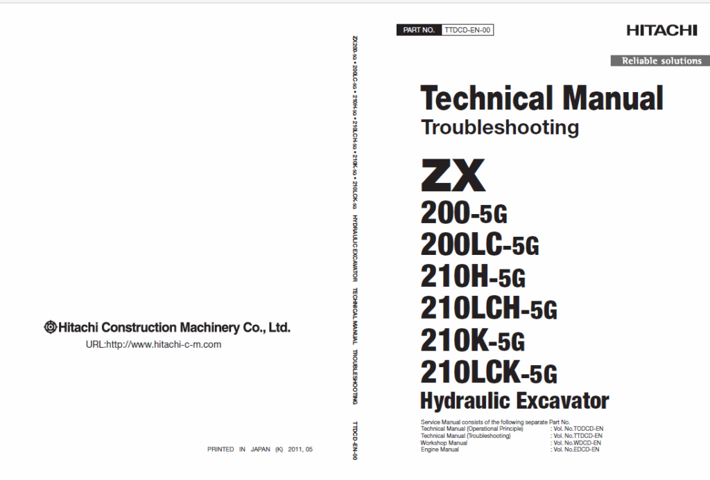 ZX200-5G,ZX200LC-5G,ZX210H-5G,ZX210LCH-5G,ZX210K-5G,ZX210LCK-5G Technical Manual (Troubleshooting)