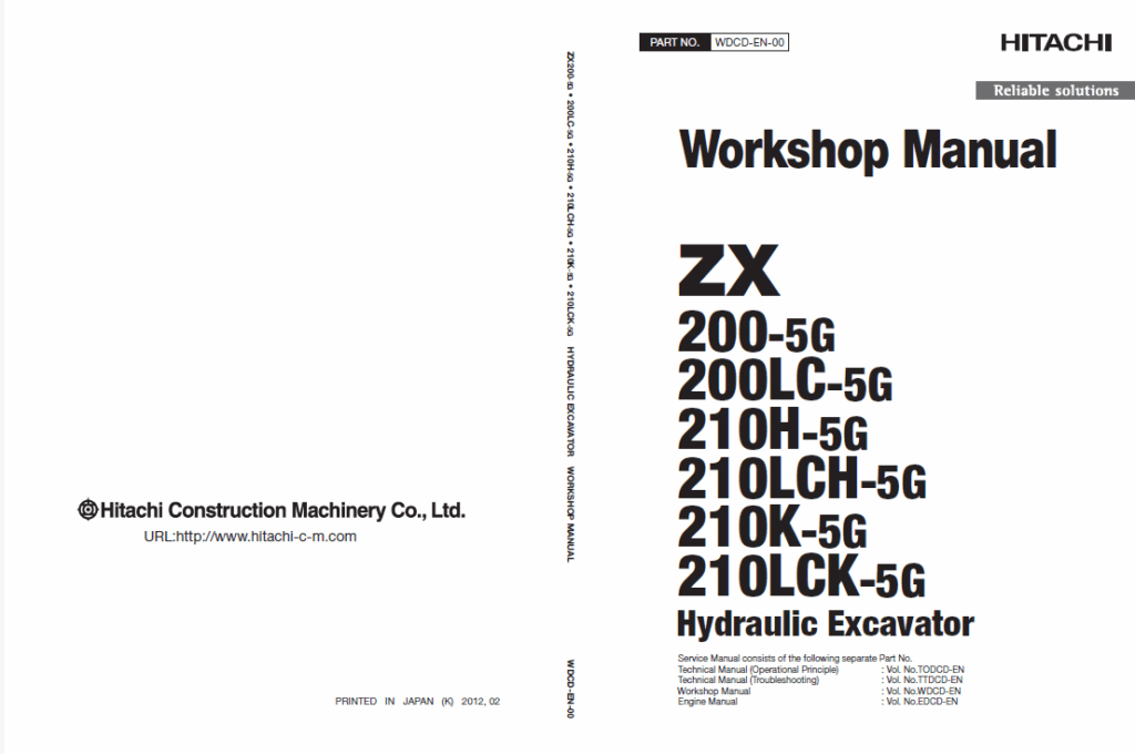 ZX200-5G200LC-5G210H-5G210LCH-5G210K-5G210LCK-5G Workshop Manual