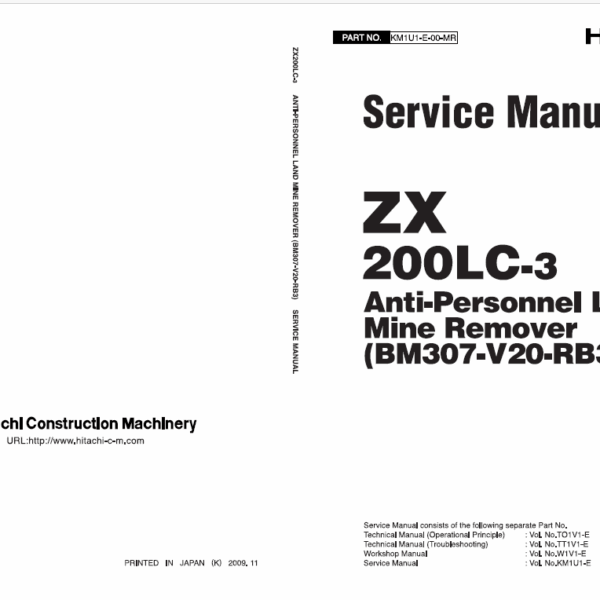 ZX200LC-3 Anti-Personnel Land Mine Remover Service Manual