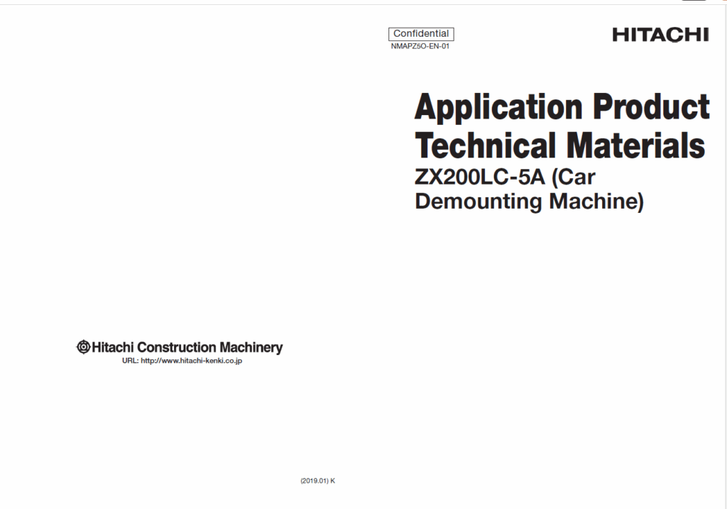 ZX200LC-5A(Car Demounting Machine Application Product Technical Materials