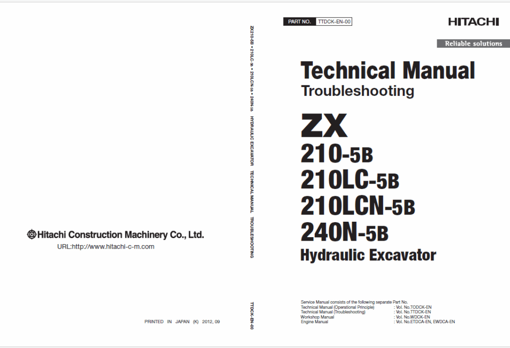 ZX210-5B, ZX210LC-5B, ZX210LCN-5B, ZX240N-5B Technical Manual (Troubleshooting)