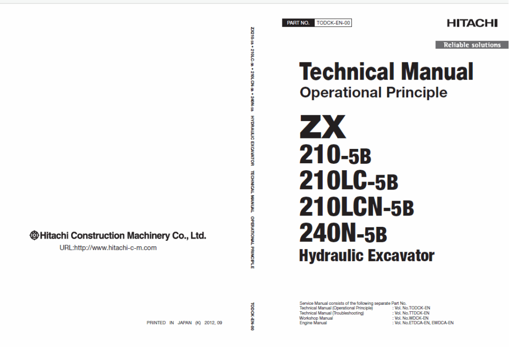 ZX210-5B, ZX210LC-5B, ZX210LCN-5B, ZX240N-5B Workshop Manual
