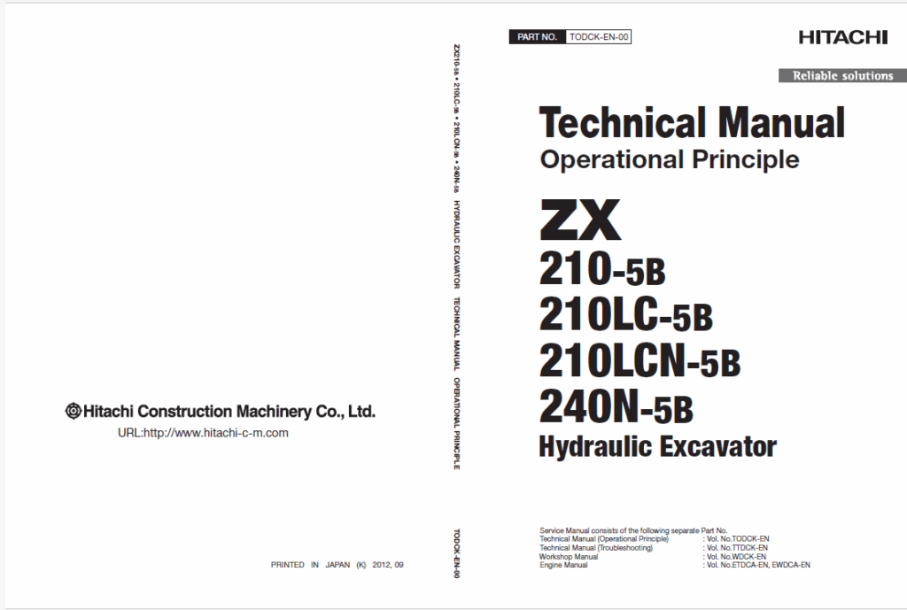ZX210-5B,ZX210LC-5B,ZX210LCN-5B,ZX240N-5B Technical Manual (Operational Principle)