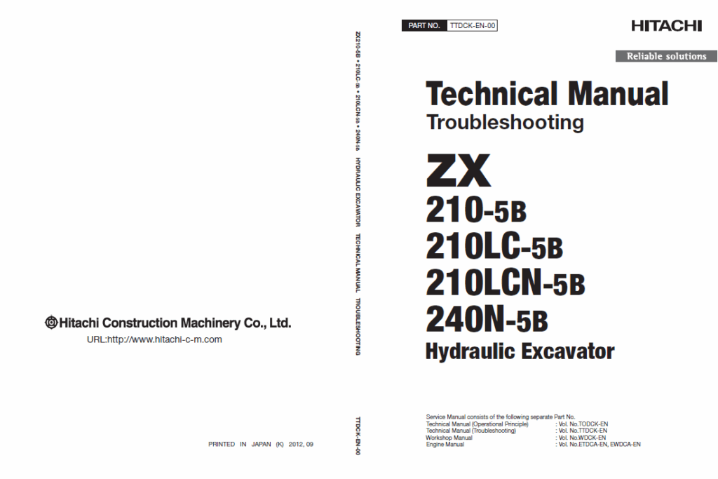 ZX210-5B,ZX210LC-5B,ZX210LCN-5B,ZX240N-5B Technical Manual (Troubleshooting)