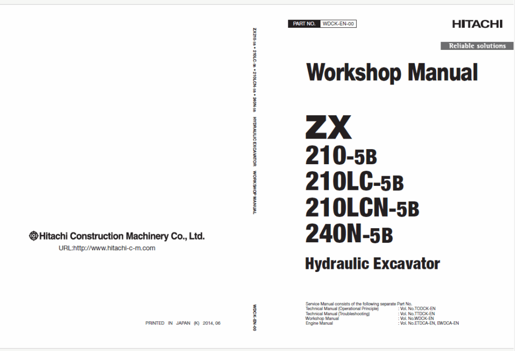 ZX210-5B,ZX210LC-5B,ZX210LCN-5B,ZX240N-5B Workshop Manual