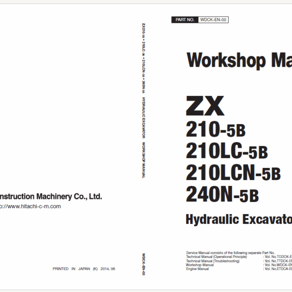 ZX210-5B,ZX210LC-5B,ZX210LCN-5B,ZX240N-5B Workshop Manual