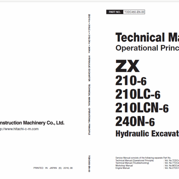 ZX210-6, ZX210LC-6, ZX210LCN-6, ZX240N-6 Technical Manual (Operational Principle)