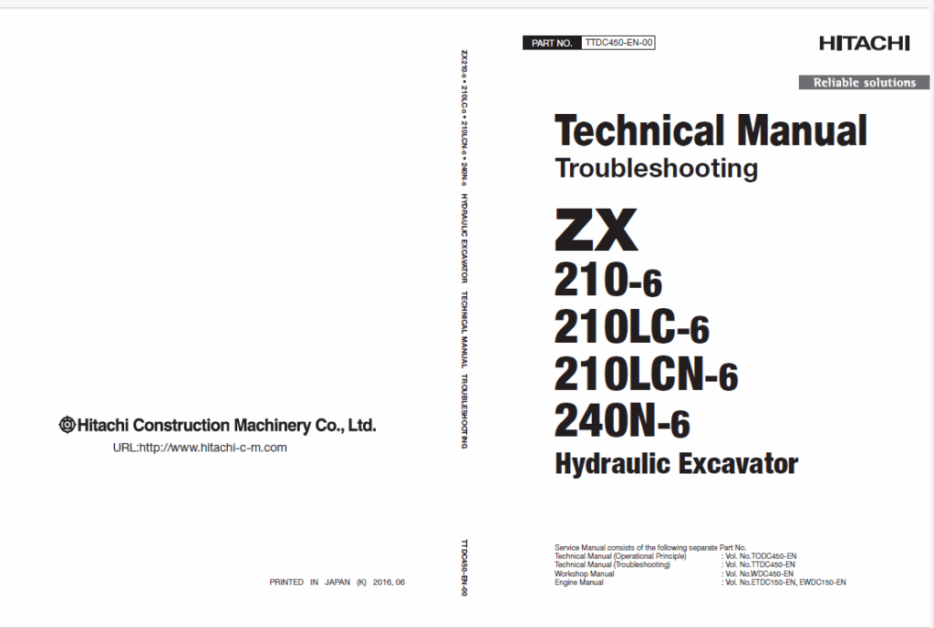 ZX210-6, ZX210LC-6, ZX210LCN-6, ZX240N-6 Technical Manual (Operational Principle)