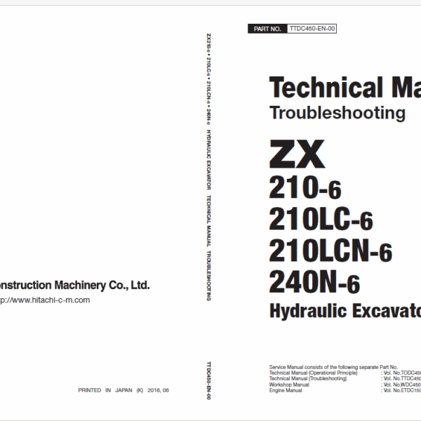 ZX210-6, ZX210LC-6, ZX210LCN-6, ZX240N-6 Technical Manual (Operational Principle)
