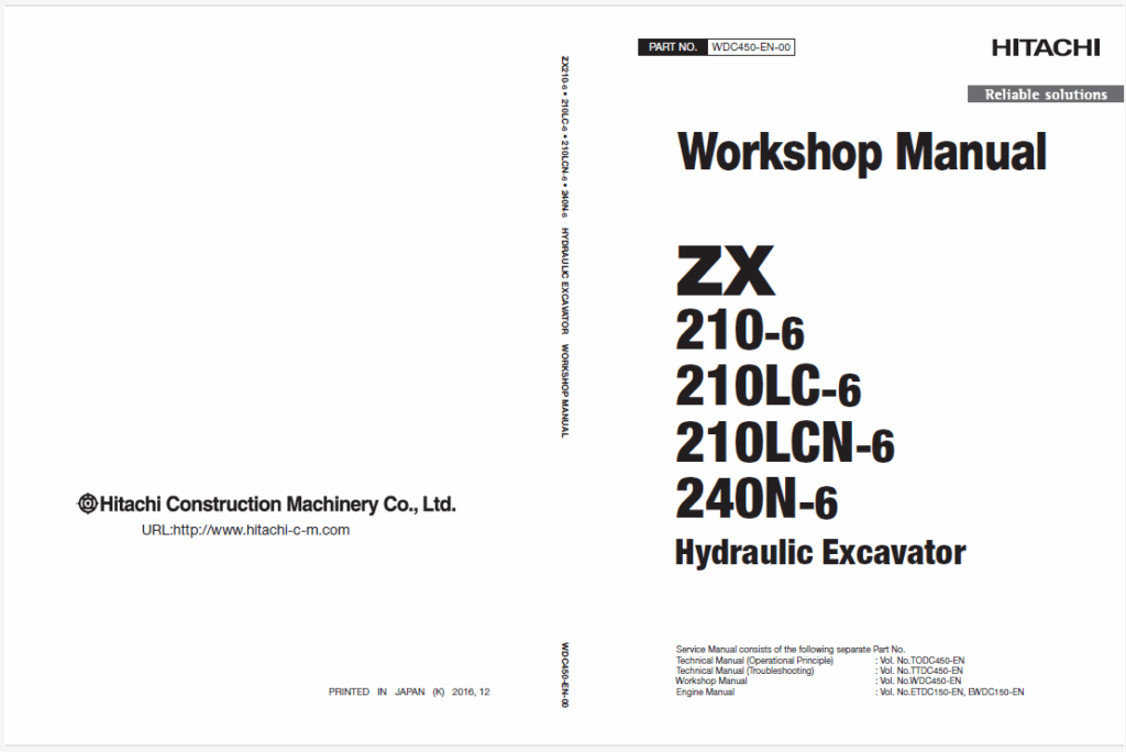 ZX210-6, ZX210LC-6, ZX210LCN-6, ZX240N-6 Workshop Manual