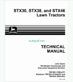 John Deere STX30 STX38 and STX46 Lawn Tractors Technical Manual (TM1561)