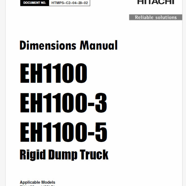 TS20014 Dimensions Manual (EH1100, EH1100-3, EH1100-5)