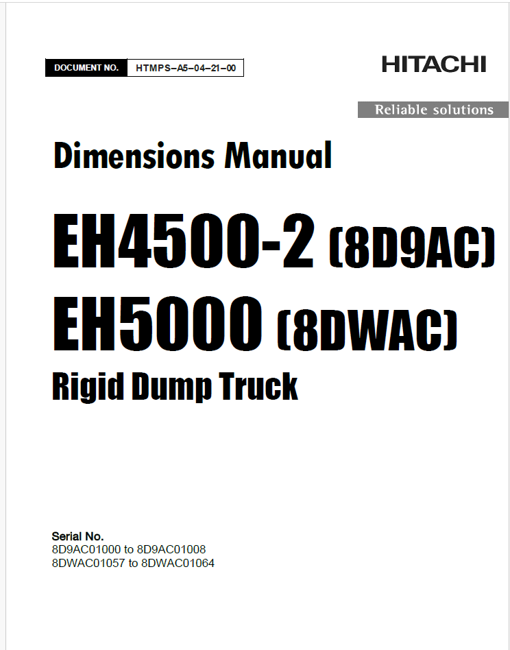 TS22001 Dimensions Manual (EH4500-2, EH5000)
