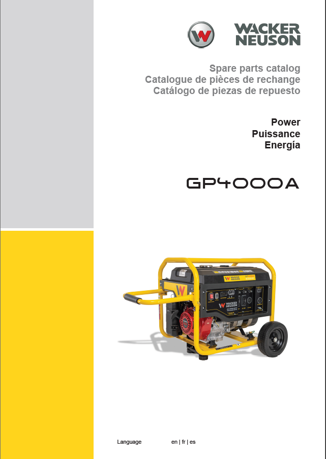 Wacker Neuson GP4000A Power Parts Manual