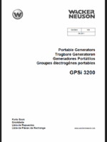 Wacker Neuson GPSi 3200 Portable Generators Parts Manual
