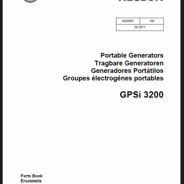 Wacker Neuson GPSi 3200 Portable Generators Parts Manual