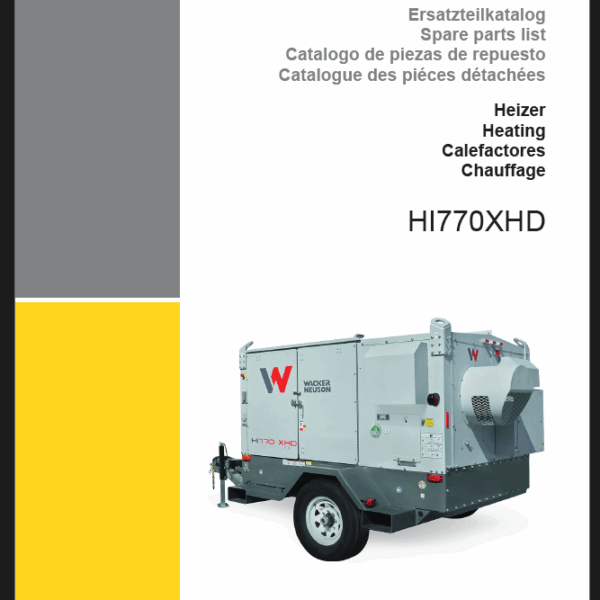 Wacker Neuson HI770XHD Heating Parts Manual