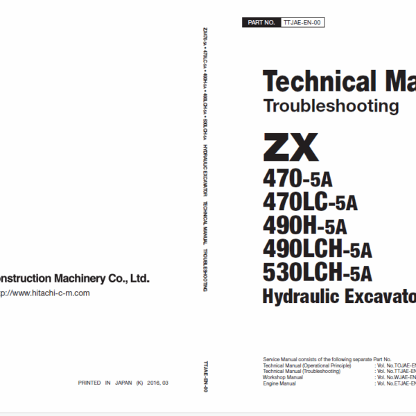 ZX470-5A,470LC-5A,490H-5A,490LCH-5A,530LCH-5A Technical Manual Troubleshooting