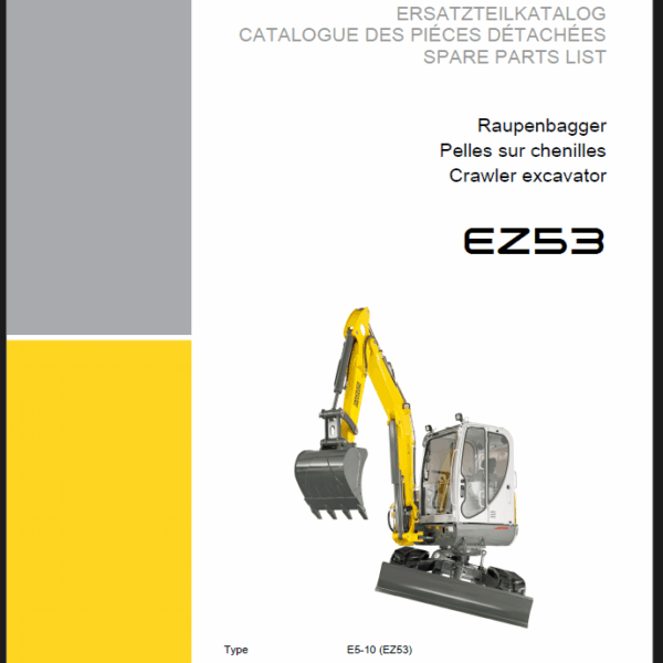 Wacker Neuson EZ53 Crawler Excavator Parts Manual