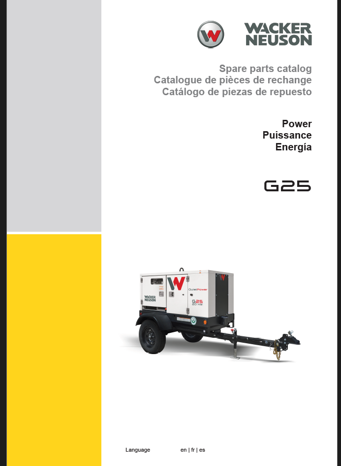 Wacker Neuson G25 Power Parts Manual