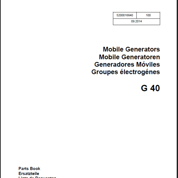 Wacker Neuson G40 Mobile Generators Parts Manual