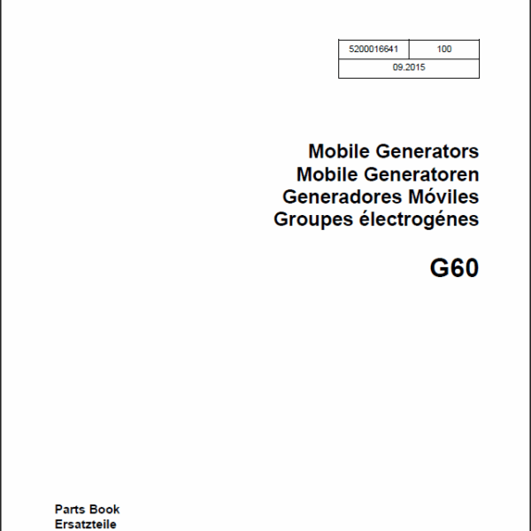 Wacker Neuson G60 Mobile Generators Parts Manual