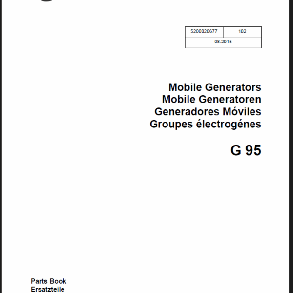 Wacker Neuson G95 Mobile Generators Parts Manual