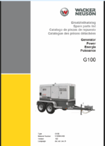 Wacker Neuson G100 Generator Parts Manual