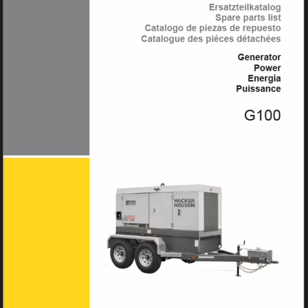 Wacker Neuson G100 Generator Parts Manual