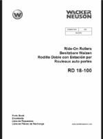 Wacker Neuson RD 18-100 Ride-On Rollers Parts Manual