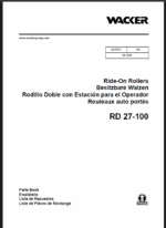 Wacker Neuson RD 27-100 Ride-On Rollers Parts Manual
