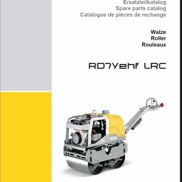 Wacker Neuson RD7Yehf LRC Roller Parts Manual